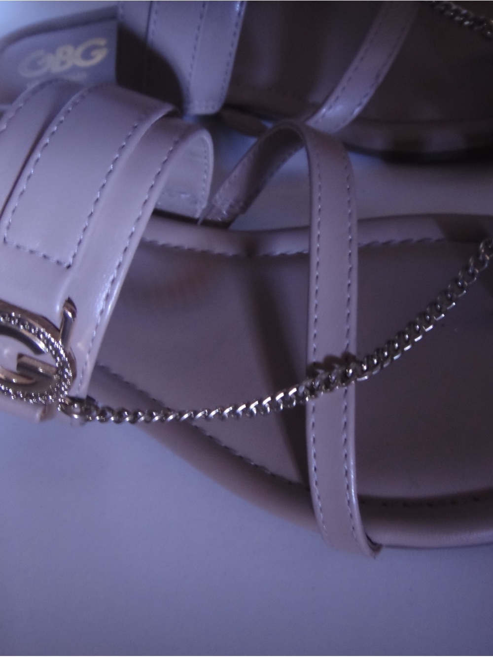 Gorgeous Beige Strappy Sandals with Chain Detail